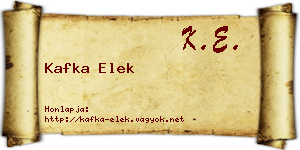 Kafka Elek névjegykártya