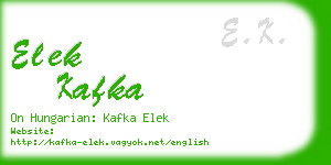elek kafka business card